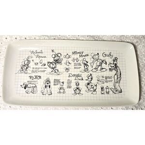Disney Mickey Mouse & Friends Ceramic Serving Tray 90 Yr Anniversary